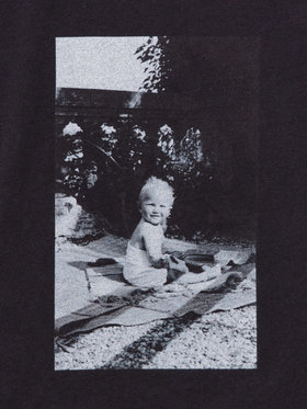 ENFANT ユニセックス キッズ フォトプリント コットン 半袖 Tシャツ ブラック