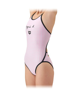 FEMME ウィメンズ agnes b. x arena タフスーツ トレーニングワンピース 水着 ピンク系その他