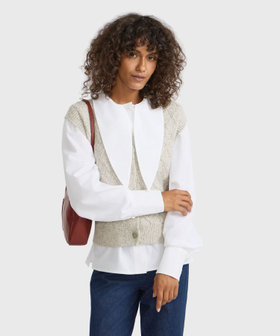 FEMME ウィメンズ ダイヤモンドモチーフ ノースリーブ ジレ グレー系その他