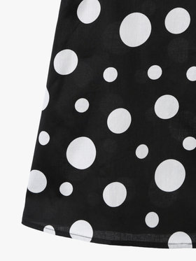 ENFANT ベビー ベビー ドット コットン ノースリーブ ワンピース "Barbie" ブラック