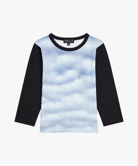 ENFANT ユニセックス キッズ フォトプリント コットン 長袖Tシャツ "Coulos" ブラック