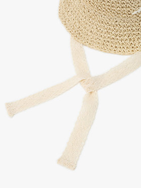 ENFANT ユニセックス キッズ ”b.” ロゴ 刺繍 あご紐レース付き ハット オフホワイト