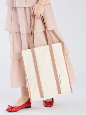 To b. by agnès b. 【Outlet】バイカラー コットン キャンバス トートバッグ ピンク