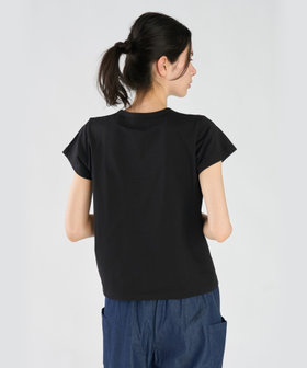 FEMME ウィメンズ アイコニック プリント コットン 半袖 Tシャツ "Sarajevo heart" ブラック