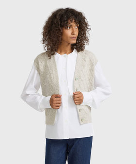 FEMME ウィメンズ ダイヤモンドモチーフ ノースリーブ ジレ グレー系その他
