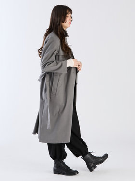 To b. by agnès b. 【Outlet】ベーシック ツイル トレンチコート グレー