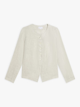 FEMME ウィメンズ リネン 長袖 シャツジャケット ベージュ