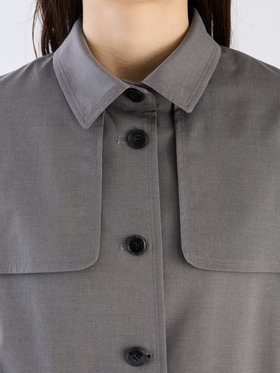 To b. by agnès b. 【Outlet】ベーシック ツイル トレンチコート グレー