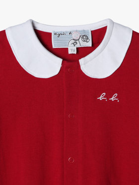 ENFANT ベビー ベビー トロンプルイユ コットン 長袖 2wayオール レッド