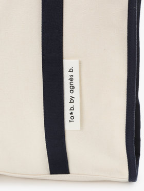 To b. by agnès b. 【Outlet】バイカラー コットン キャンバス トートバッグ ネイビー