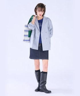 To b. by agnès b. ダブルテーラード ジャケット ブルー