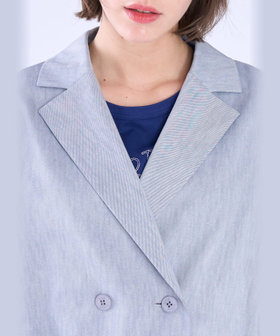 To b. by agnès b. ダブルテーラード ジャケット ブルー