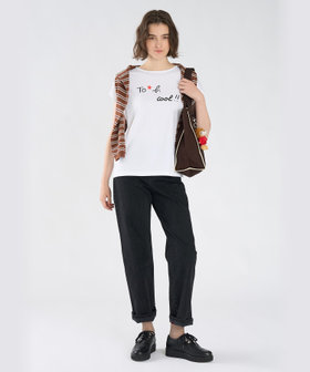To b. by agnès b. To b. by agnes b.× green label relaxing オーガニックコットン プリントTシャツ "cool!!" ホワイト