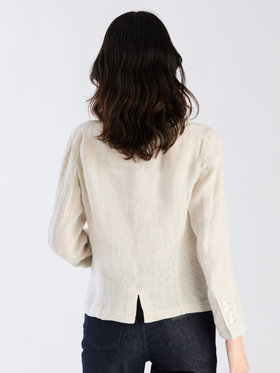 FEMME ウィメンズ リネン 長袖 シャツジャケット ベージュ