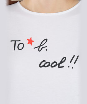 To b. by agnès b. To b. by agnes b.× green label relaxing オーガニックコットン プリントTシャツ "cool!!" ホワイト