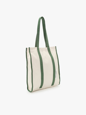 To b. by agnès b. 【Outlet】バイカラー コットン キャンバス トートバッグ カーキ