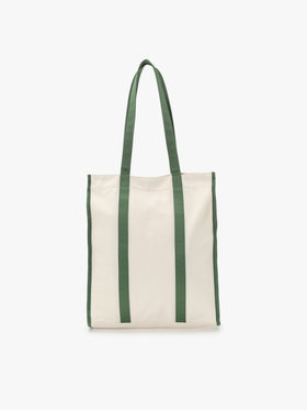 To b. by agnès b. 【Outlet】バイカラー コットン キャンバス トートバッグ カーキ