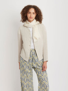 FEMME ウィメンズ リネン 長袖 シャツジャケット ベージュ