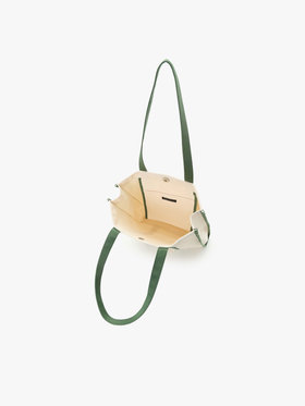 To b. by agnès b. 【Outlet】バイカラー コットン キャンバス トートバッグ カーキ