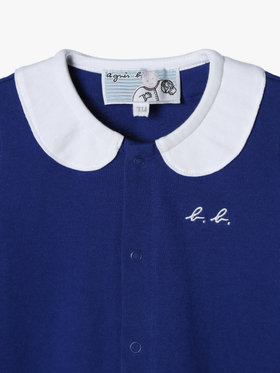 ENFANT ベビー ベビー トロンプルイユ コットン 長袖 2wayオール ネイビー