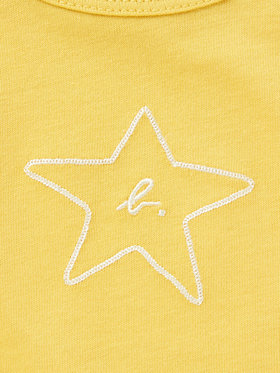 ENFANT ベビー ベビー "b." ロゴ スター コットン 半袖 Tシャツ "Domi" イエロー