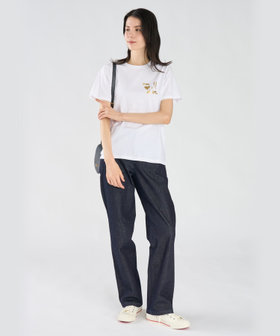 FEMME ウィメンズ 【by R 限定品】agnes b. プリント コットン 半袖 Tシャツ "un coeur d'or !!" ホワイト