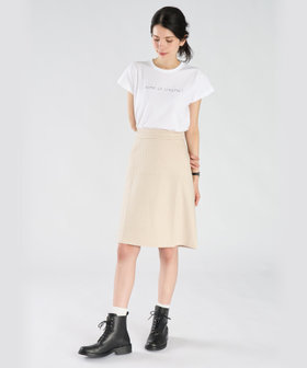 FEMME ウィメンズ メッセージ プリント コットン 半袖 Tシャツ "J'aime le cinema!" ホワイト