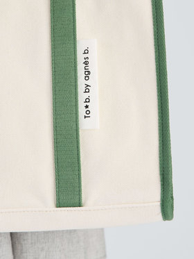 To b. by agnès b. 【Outlet】バイカラー コットン キャンバス トートバッグ カーキ