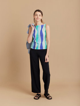 FEMME ウィメンズ 【Outlet】JIA8 TS LEOPARD ノースリーブ Tシャツ ネイビー