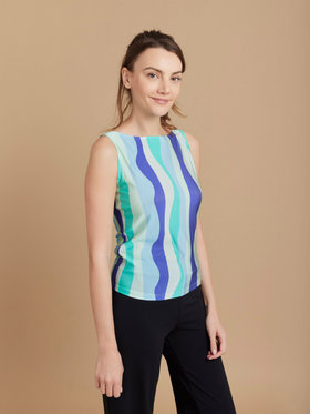 FEMME ウィメンズ 【Outlet】JIA8 TS LEOPARD ノースリーブ Tシャツ ネイビー