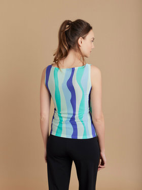 FEMME ウィメンズ 【Outlet】JIA8 TS LEOPARD ノースリーブ Tシャツ ネイビー