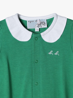 ENFANT ベビー ベビー トロンプルイユ コットン 長袖 2wayオール グリーン