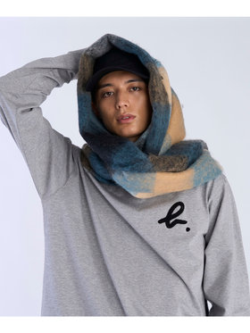 To b. by agnès b. ブロックチェック マフラー ブルー