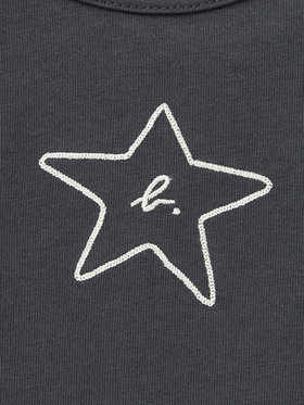 ENFANT ベビー ベビー "b." ロゴ スター コットン 半袖 Tシャツ "Domi" グレー