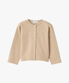 ENFANT ユニセックス キッズ コットン 長袖 カーディガンプレッション ベージュ
