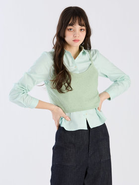 To b. by agnès b. 【Outlet】コットンブロードシャツ カーキ