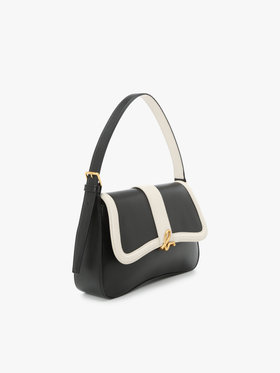 VOYAGE ウィメンズ バッグ＆ウォレット 【by R 限定品】agnes b. バイカラー レザー ミディアム ショルダーバッグ "Ingrid" ZAS04-04 ブラック