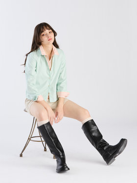 To b. by agnès b. 【Outlet】コットンブロードシャツ カーキ