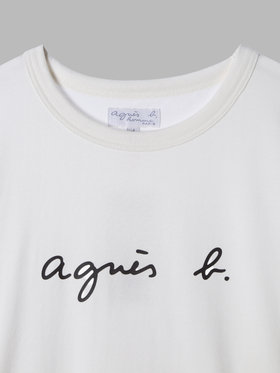 HOMME メンズ メンズ ロゴ プリント 長袖 Tシャツ ”New Coulos” ホワイト