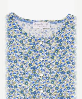 ENFANT ガールズ キッズ フラワープリント コットン ノースリーブ ワンピース ブルー系その他