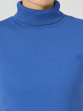 FEMME ウィメンズ 【Outlet】コットン ニット 半袖 タートルネック プルオーバー "Eddy" ブルー系その他