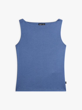 FEMME ウィメンズ 【Outlet】コットン ボートネック ノースリーブ Tシャツ "Leopard" ブルー