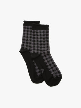 FEMME ウィメンズ チェック ソックス ”Jean-Paul” ブラック