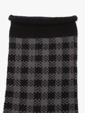 FEMME ウィメンズ チェック ソックス ”Jean-Paul” ブラック