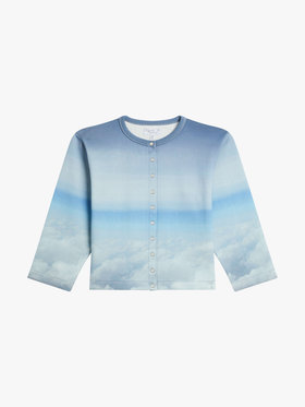 ENFANT ユニセックス キッズ フォトプリント カーディガンプレッション "Nuages" スカイブルー