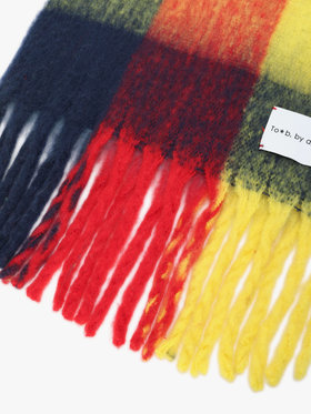 To b. by agnès b. ブロックチェック マフラー イエロー