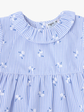 ENFANT ベビー ベビー フラワープリント ストライプ コットン 半袖ワンピース&ブルマ セット ネイビー