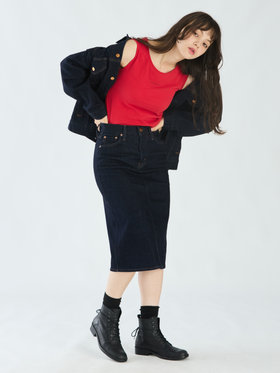 To b. by agnès b. To b. by agnes b. x RED CARD TOKYO デニムミディスカート ネイビー