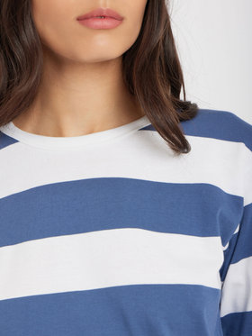 FEMME ウィメンズ 太ボーダー コットン 長袖Tシャツ "Cool" ホワイト系その他