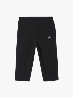 ENFANT ベビー ベビー "b."ロゴ刺繍 コットン パンツ ブラック